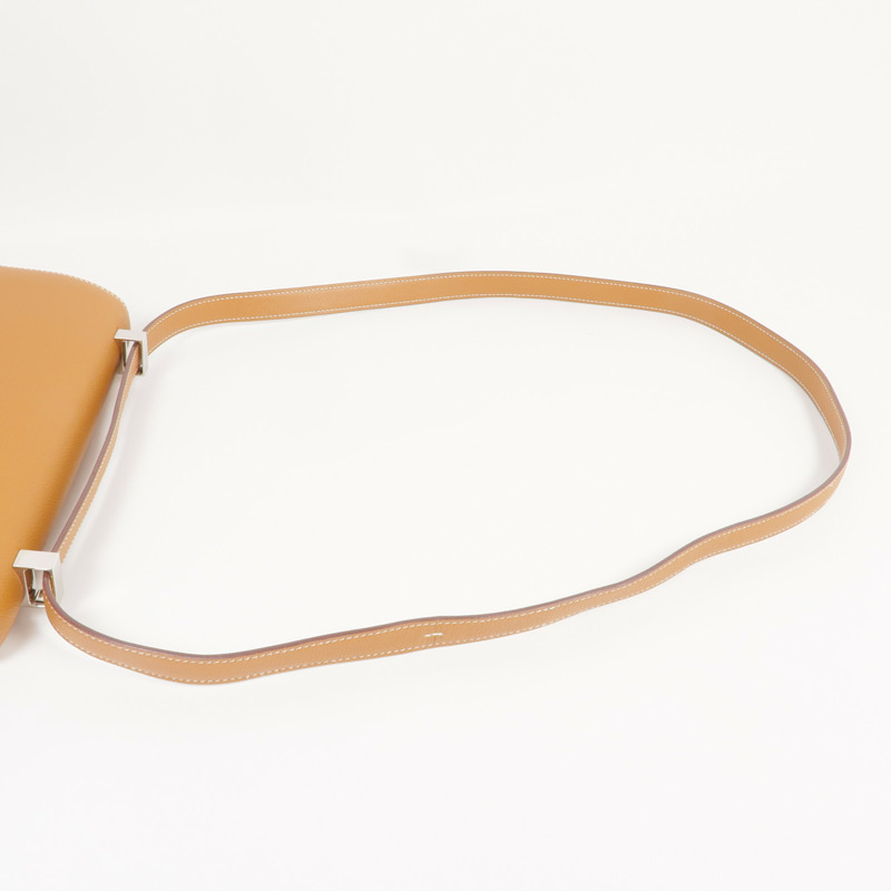 HERMES Epsom皮革Constance 24銀扣肩背袋Gold-7