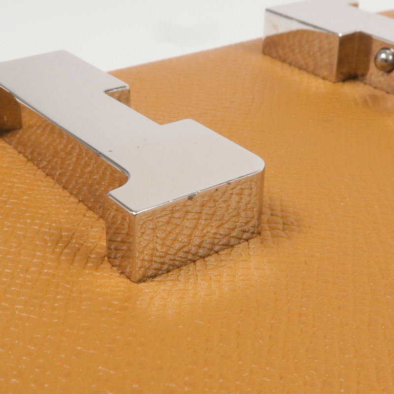 HERMES Epsom皮革Constance 24銀扣肩背袋Gold-16