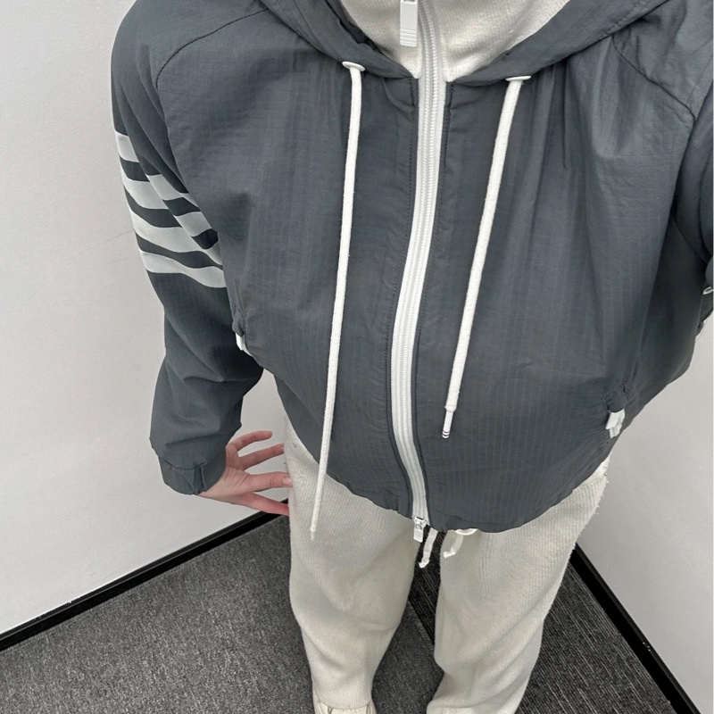 Thom Browne 風衣外套 防潑水 灰色 日本製-2