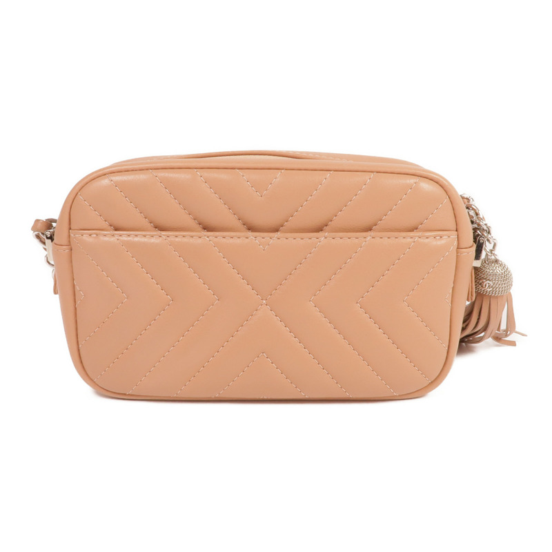 CHANEL 羊皮皮革Chain Shoulder銀扣鏈帶肩背袋-2