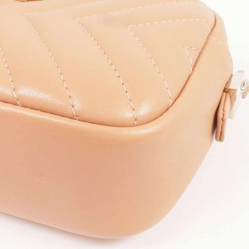 CHANEL 羊皮皮革Chain Shoulder銀扣鏈帶肩背袋-11