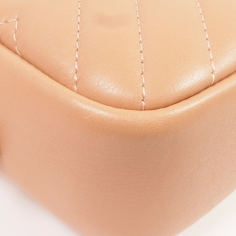 CHANEL 羊皮皮革Chain Shoulder銀扣鏈帶肩背袋-12