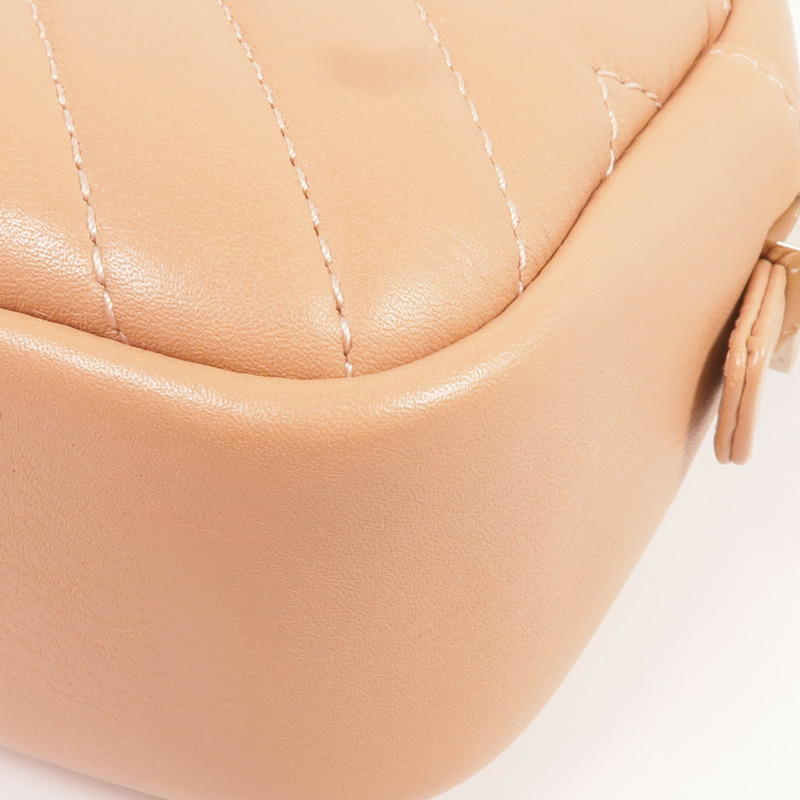 CHANEL 羊皮皮革Chain Shoulder銀扣鏈帶肩背袋-13