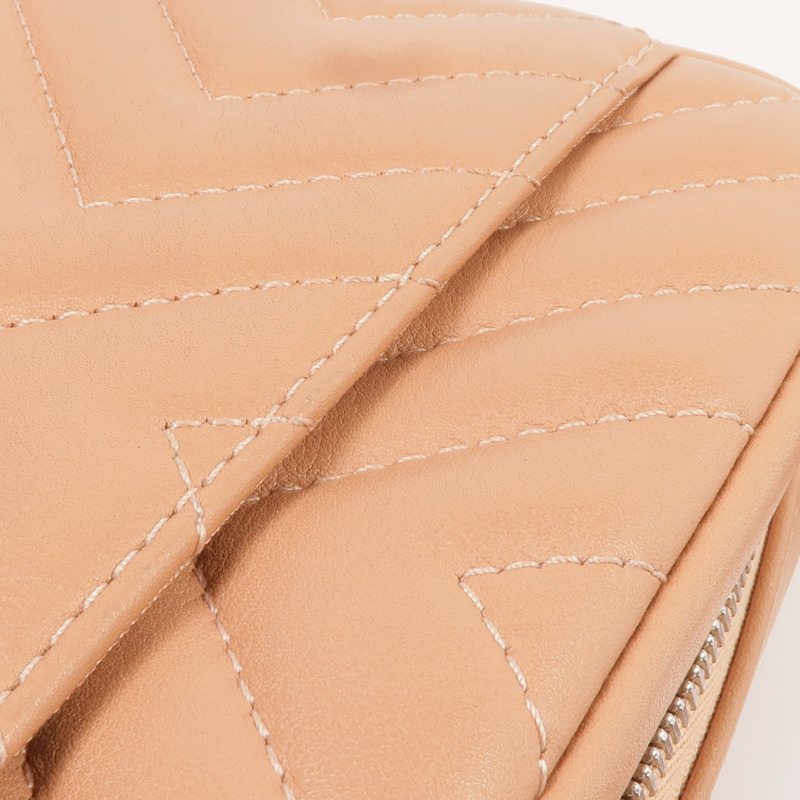 CHANEL 羊皮皮革Chain Shoulder銀扣鏈帶肩背袋-17