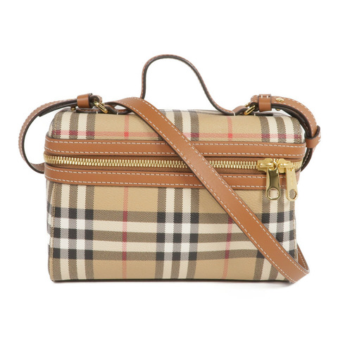 BURBERRY 塗層帆布Vanity 2way Shoulder Bag金扣手挽肩背兩用袋