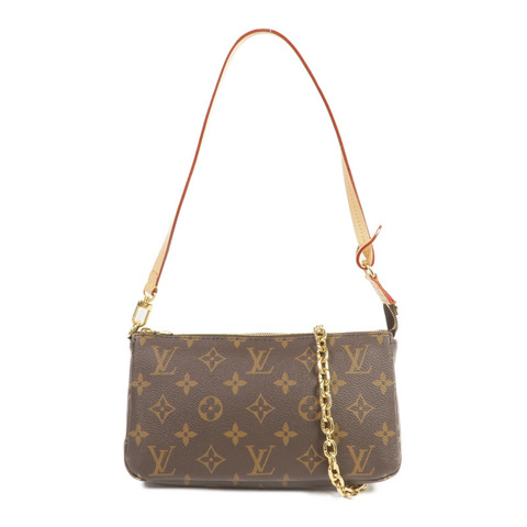 LOUIS VUITTON Monogram Pochette Accessoires金扣手挽肩背兩用袋