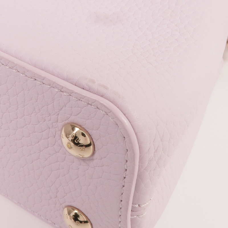 LOUIS VUITTON 牛皮皮革Capucines East West Mini Shoulder Bag金扣手挽肩背兩用袋-5