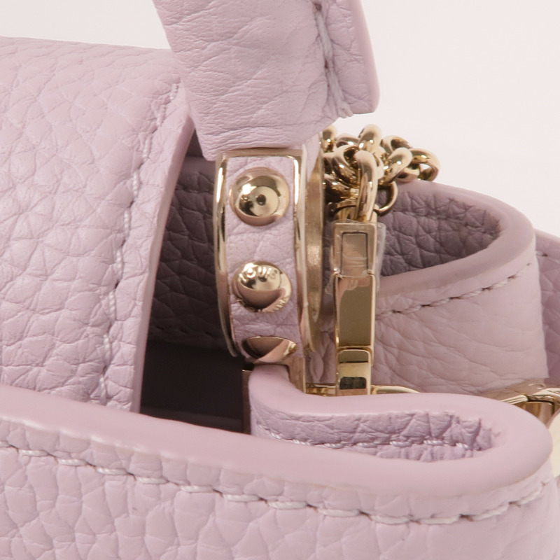 LOUIS VUITTON 牛皮皮革Capucines East West Mini Shoulder Bag金扣手挽肩背兩用袋-10