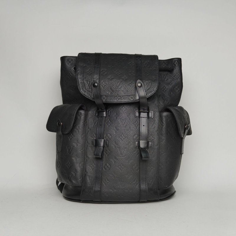 LOUIS VUITTON Christopher雙肩包黑色牛皮2019肩背包-0