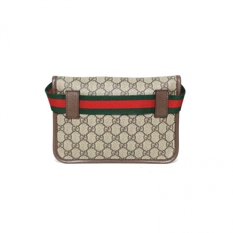 GUCCI NeoVintage虎頭腰包24烏木色PVC金扣肩背包-2