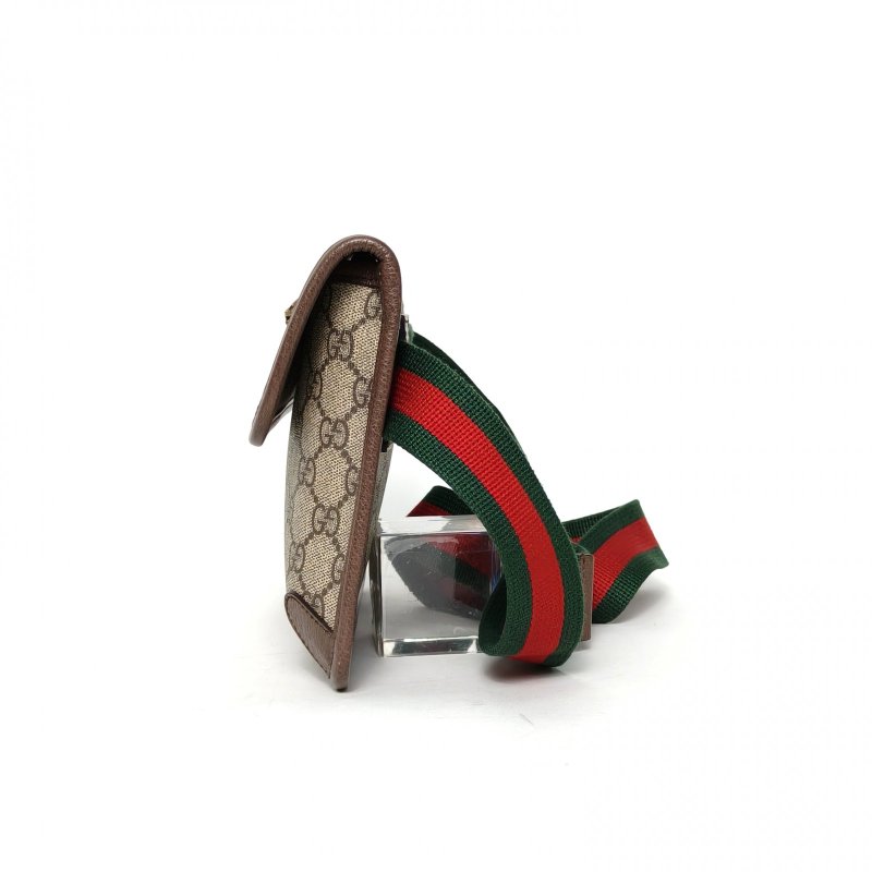 GUCCI NeoVintage虎頭腰包24烏木色PVC金扣肩背包-3