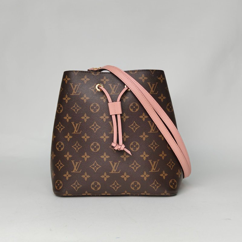 LOUIS VUITTON NÉONOÉ水桶包中號26粉色內裏老花PVC金扣2017肩背包-0