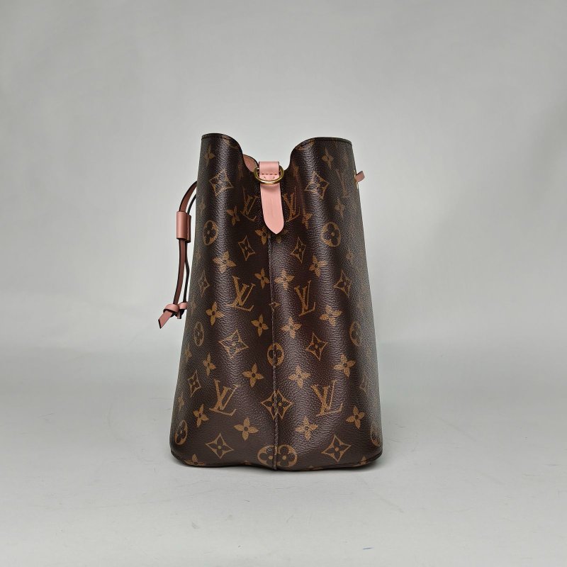 LOUIS VUITTON NÉONOÉ水桶包中號26粉色內裏老花PVC金扣2017肩背包-1