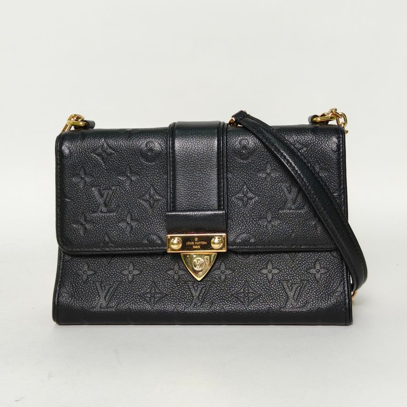 LOUIS VUITTON SaintSulpice小號25黑色牛皮金扣2017肩背包-0