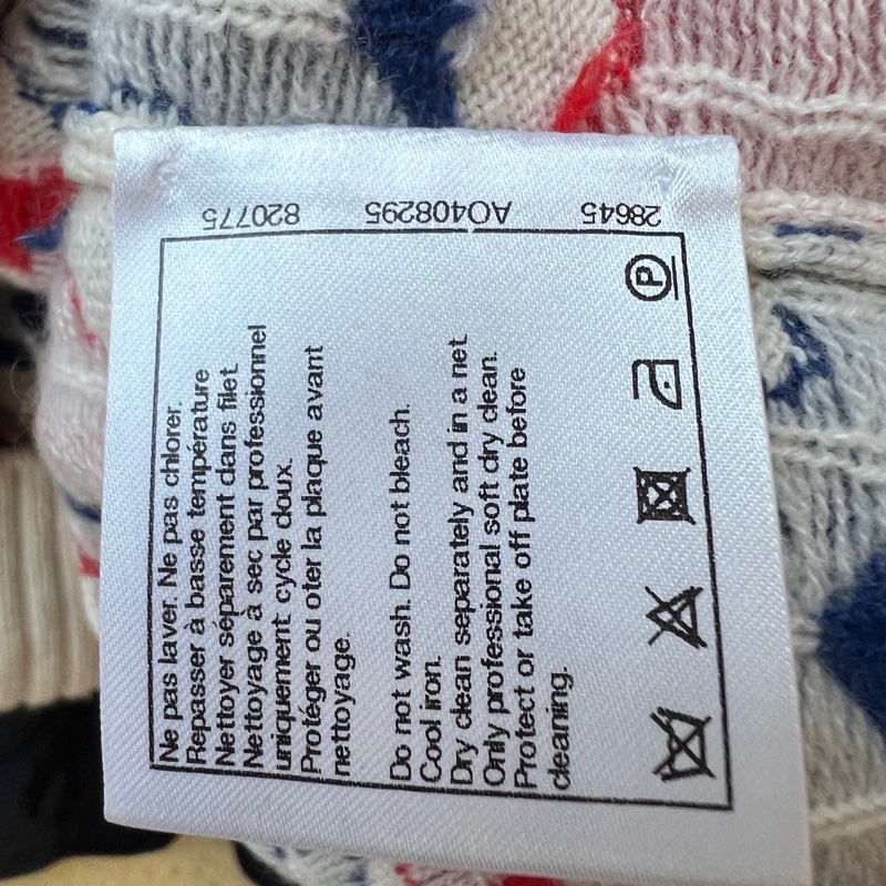 香奈兒Chanel 白色滿印飛機圖案短袖針織衫 38碼-3