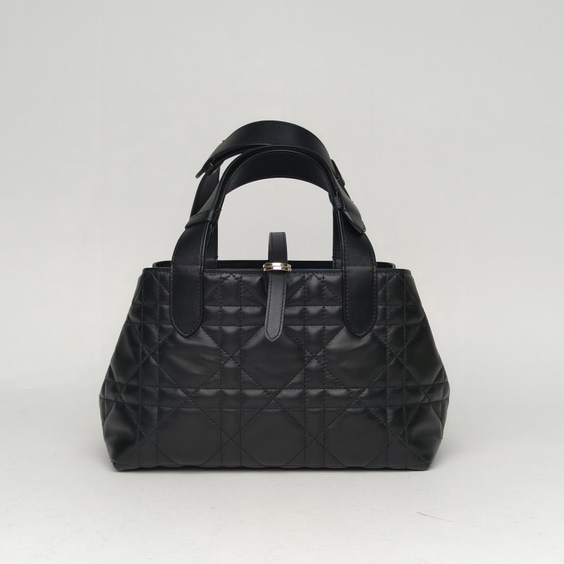 DIOR Toujours手提單肩包小號23黑色牛皮淺金扣2023肩背包-2