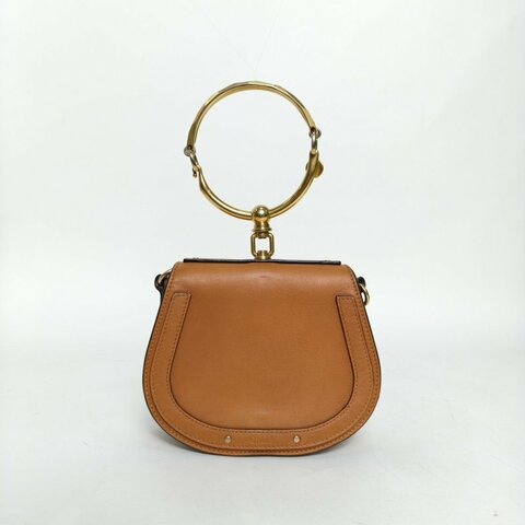 CHLOE NILE手鐲包小號棕色牛皮金扣肩背包