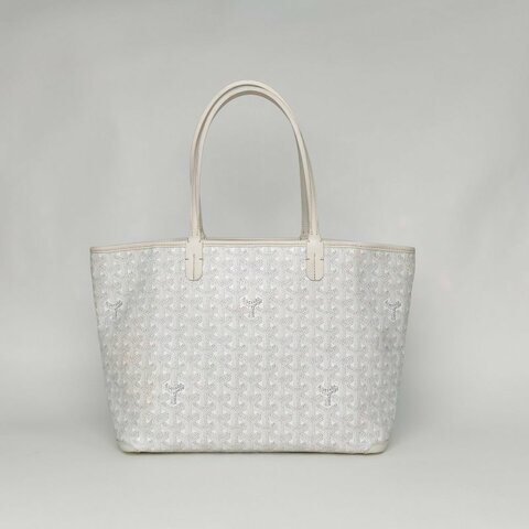 GOYARD Artois拉鏈購物袋Tote小號白色PVC肩背包