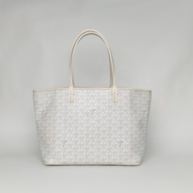 GOYARD Artois拉鏈購物袋Tote小號白色PVC肩背包-0