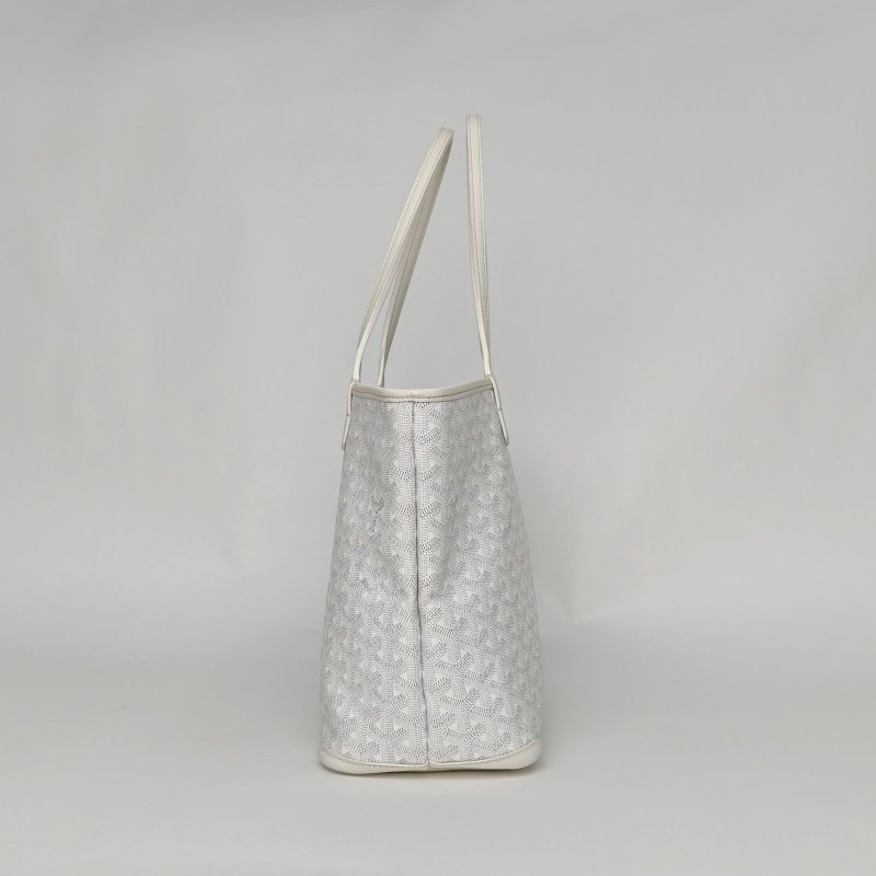 GOYARD Artois拉鏈購物袋Tote小號白色PVC肩背包-1