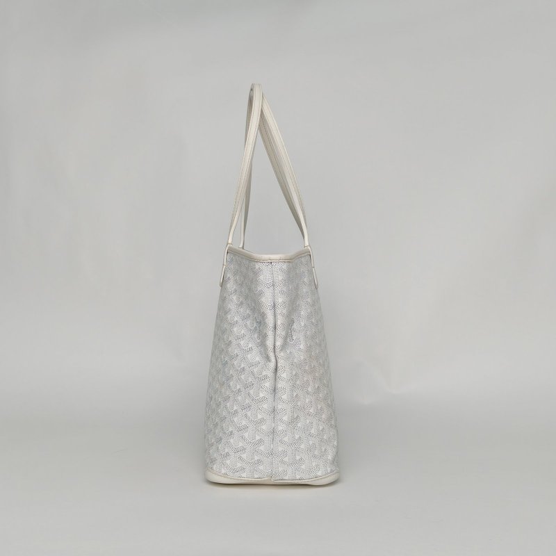 GOYARD Artois拉鏈購物袋Tote小號白色PVC肩背包-3