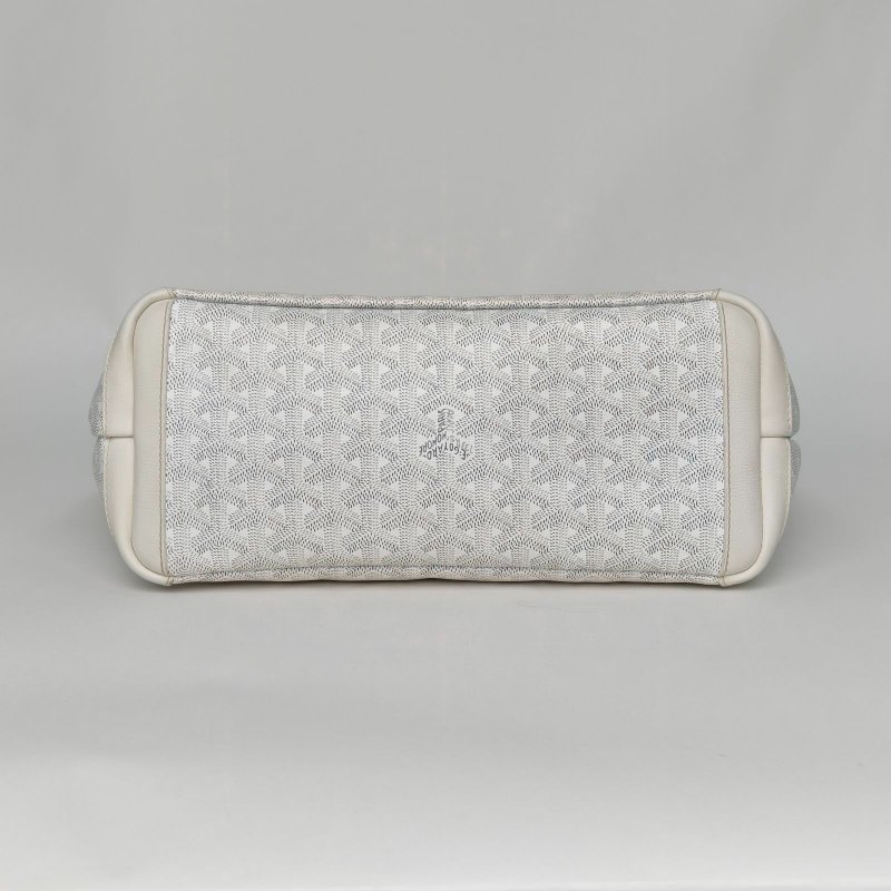 GOYARD Artois拉鏈購物袋Tote小號白色PVC肩背包-4