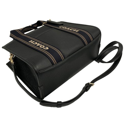 [全新] COACH 素面牛皮手提斜背兩用小琴譜方包(黑)-3