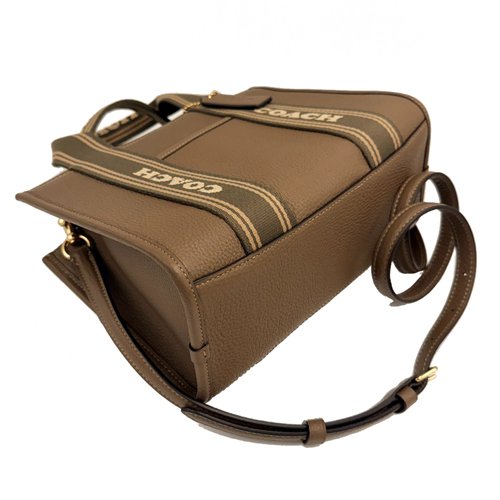 [全新] COACH 素面牛皮手提斜背兩用小琴譜方包(摩卡棕)-3