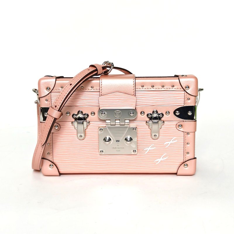 LOUIS VUITTON PETITEMALLE月光寶盒18.5粉色EPI水波紋牛皮銀扣2015肩背包-0