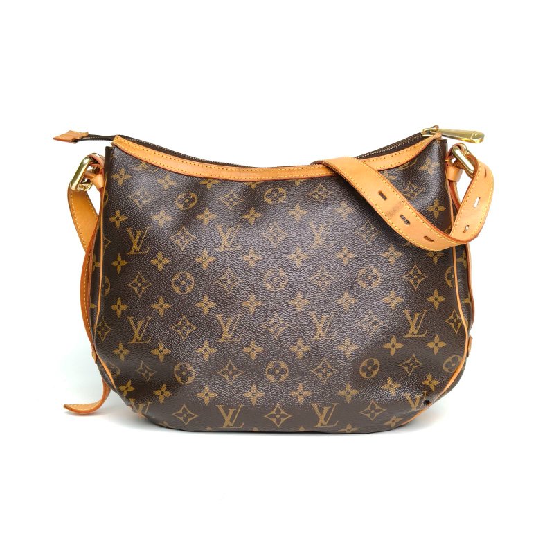 LOUIS VUITTON 老花PVC金扣2008中古金豆豆單肩包肩背包-2