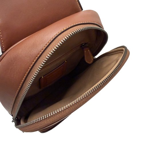 [全新] COACH 大C男款單肩胸前斜背包(咖)-4