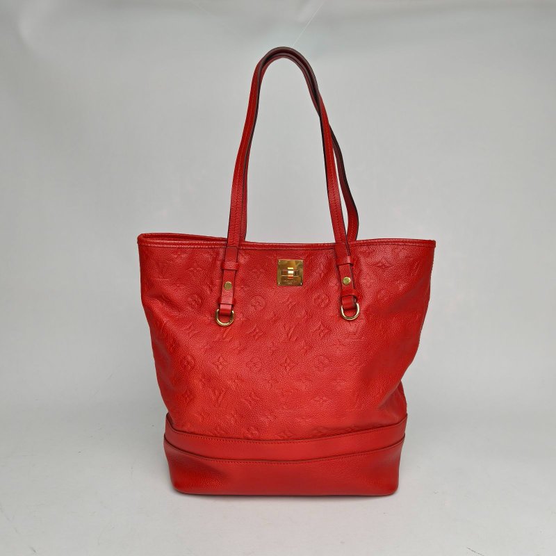 LOUIS VUITTON 紅色牛皮2012citadine手提托特包肩背包-0