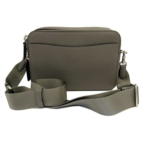 [全新] COACH 專櫃款字母LOGO男款雙層斜背郵差包(灰)-2