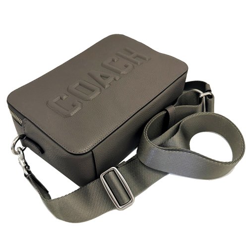 [全新] COACH 專櫃款字母LOGO男款雙層斜背郵差包(灰)-3