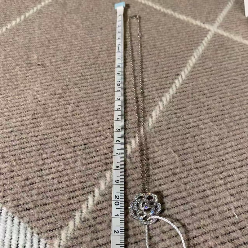 CHANEL香奈兒 CAMELIA 山茶花白金滿鑽項鍊,2025購入-8