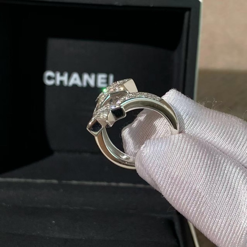 Chanel香奈兒COMETE GEODE彗星戒指 18k白金滿鑽50碼，實物超閃超好看！2024購入-2