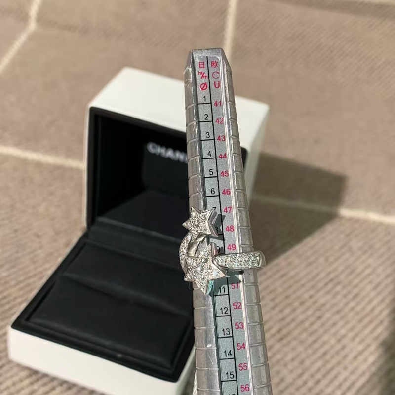 Chanel香奈兒COMETE GEODE彗星戒指 18k白金滿鑽50碼，實物超閃超好看！2024購入-3