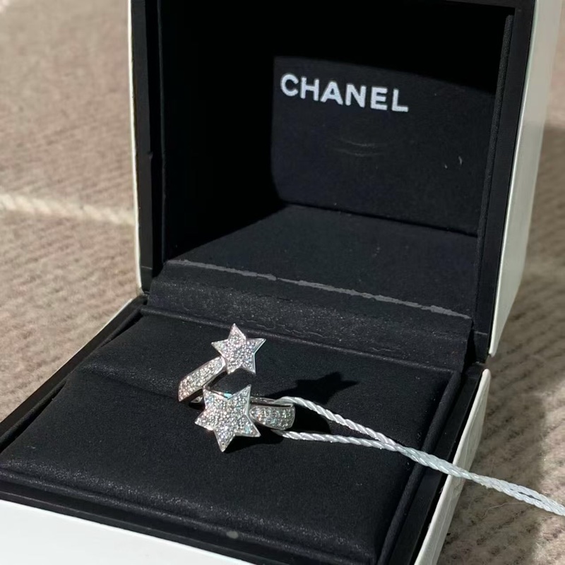 Chanel香奈兒COMETE GEODE彗星戒指 18k白金滿鑽50碼，實物超閃超好看！2024購入-5