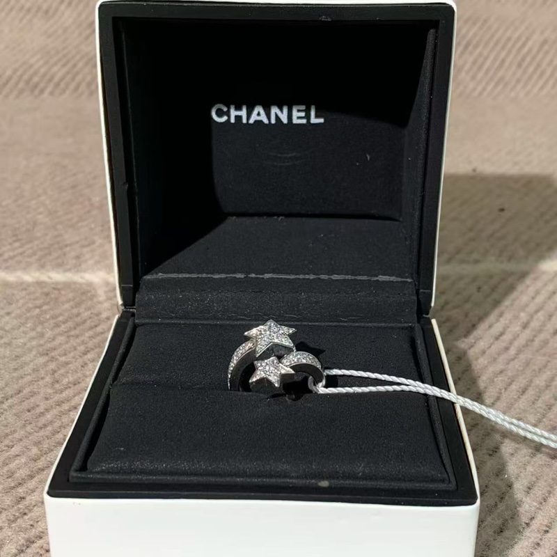 Chanel香奈兒COMETE GEODE彗星戒指 18k白金滿鑽50碼，實物超閃超好看！2024購入-6
