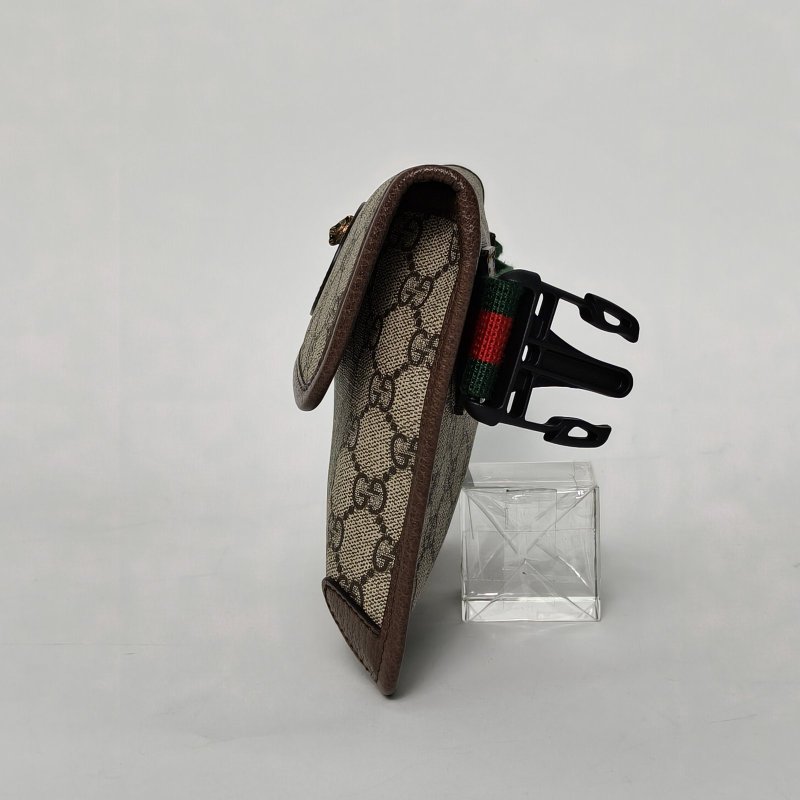 GUCCI NeoVintage虎頭腰包24烏木色PVC金扣肩背包-1