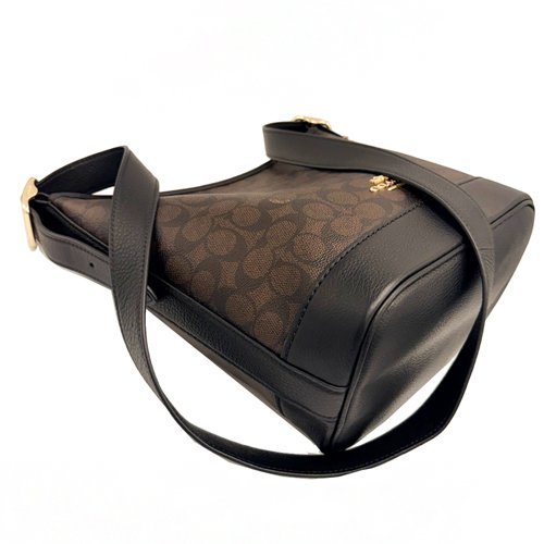 [全新] COACH 新款C LOGO斜背水桶包(大款-深咖)-3