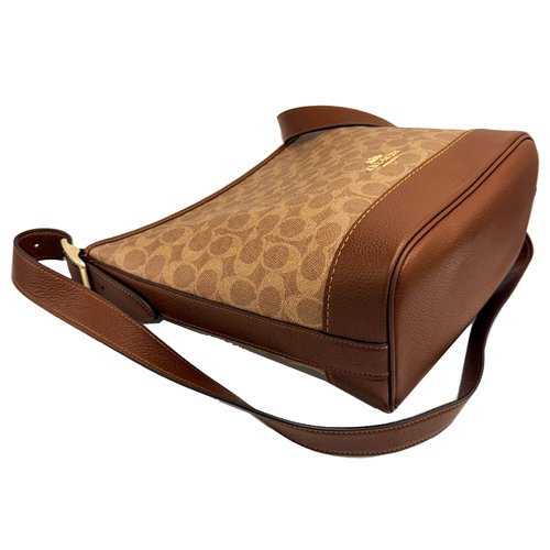 [全新] COACH 新款C LOGO斜背水桶包(大款-焦糖)-3