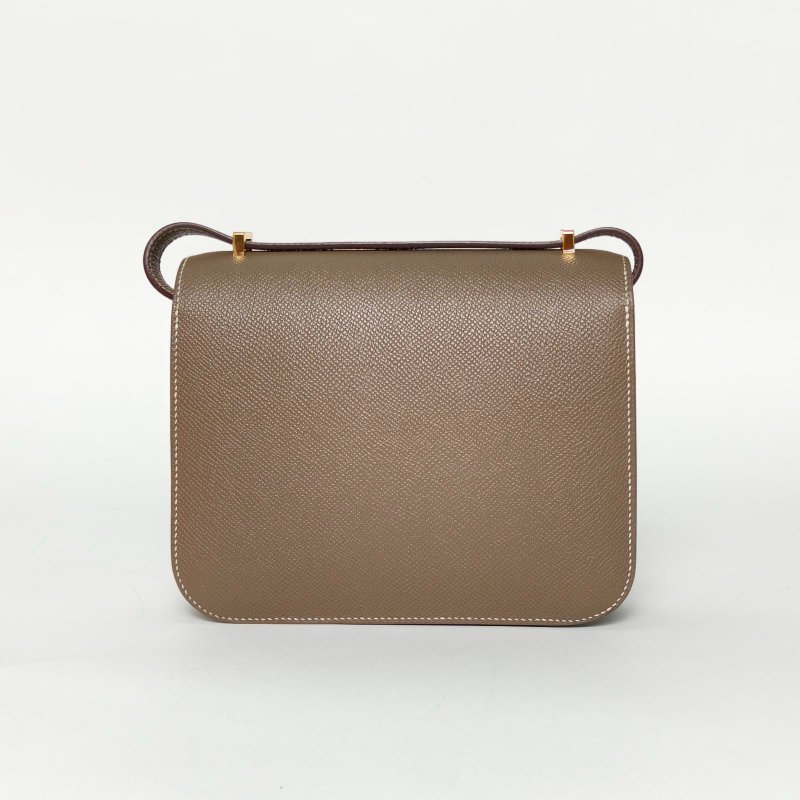 HERMES Constance康康19帶鏡子新版18大象灰Epsom皮B刻金扣肩背包-2
