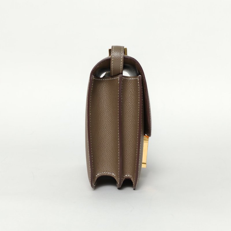 HERMES Constance康康19帶鏡子新版18大象灰Epsom皮B刻金扣肩背包-3