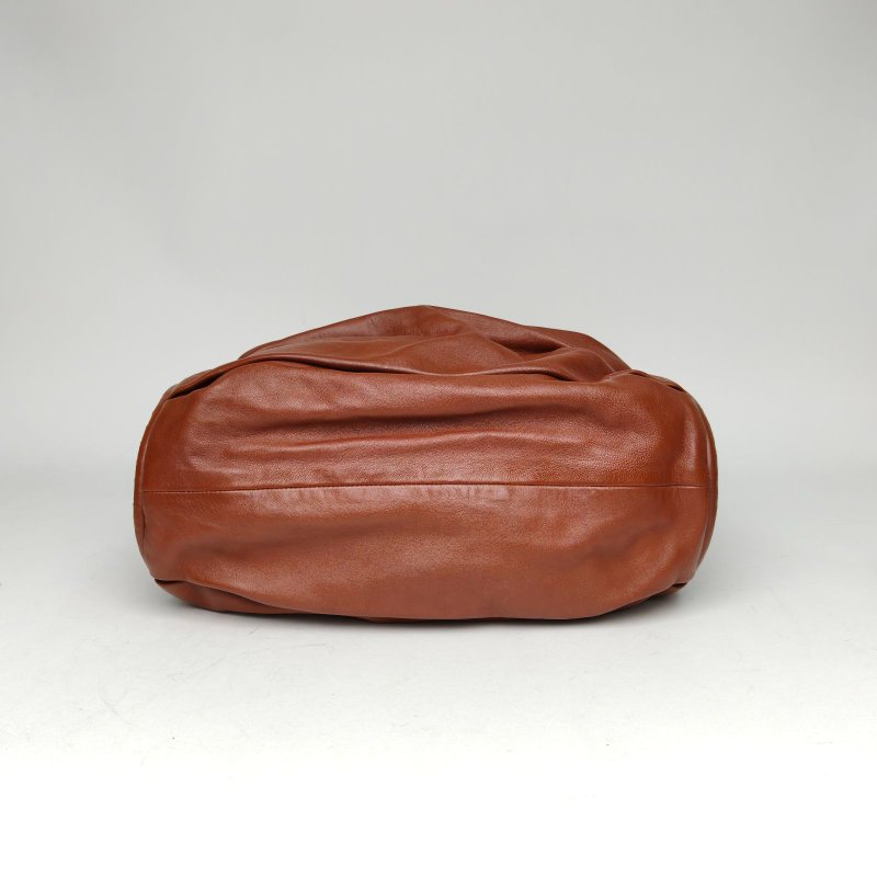 DIOR 咖啡色羊皮金扣2010中古手提單肩包肩背包-4