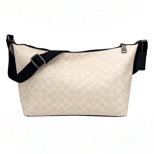 [全新] COACH C LOGO男中性款船型斜背包(白)-0