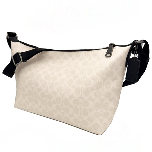 [全新] COACH C LOGO男中性款船型斜背包(白)-1