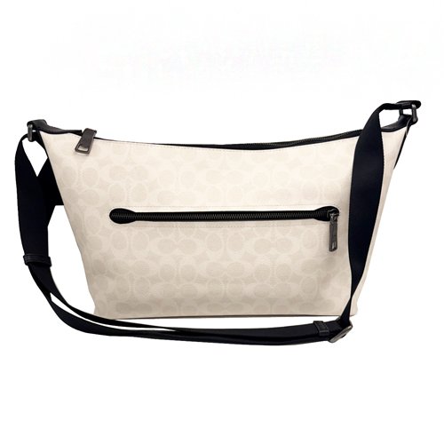 [全新] COACH C LOGO男中性款船型斜背包(白)-2