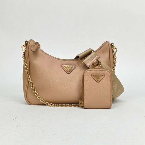 PRADA Hobo三合一裸色牛皮肩背包
