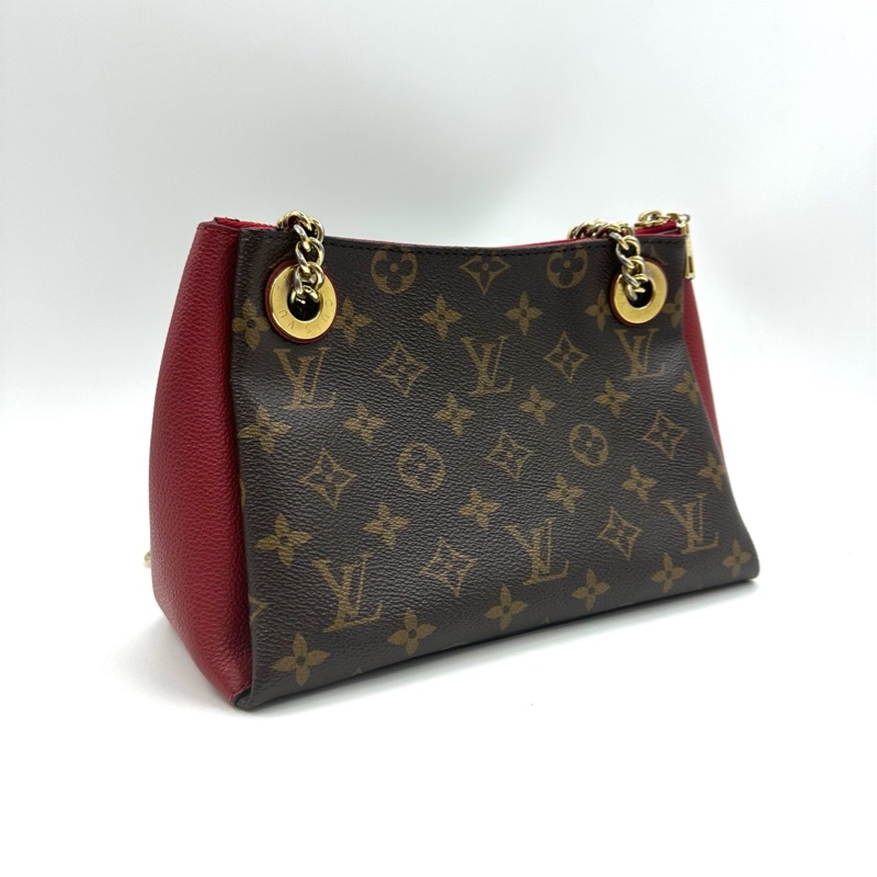 LV 路易威登Surene BB手袋  老花拼紅色稱LV流浪包 可以流浪背法  隔層多空間容量大-1